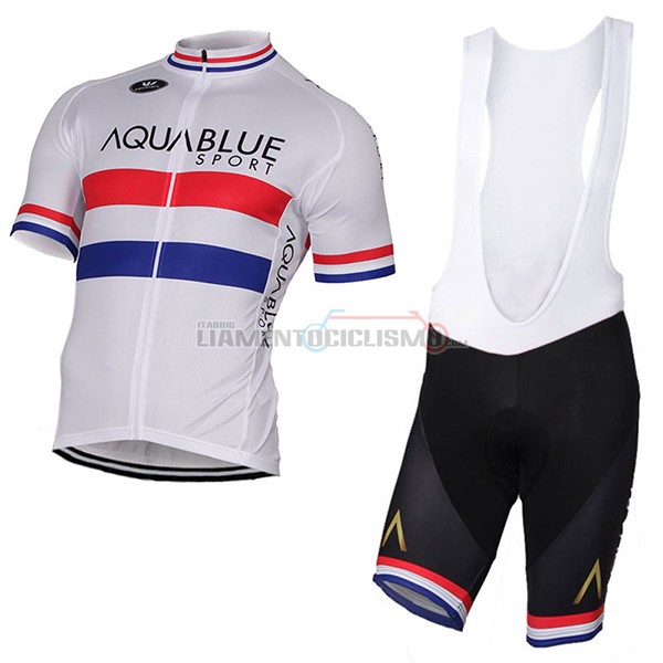 Abbigliamento Ciclismo Aqua blue Sport Campione British 2017 bianco